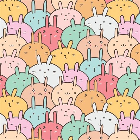 Cute bunny vector pattern background. | Premium Vector