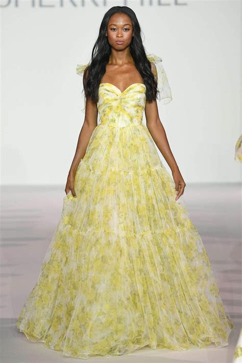 Sherri Hill 56389 - Long Tulle A-Line Dress - Floral Print, Bow Tie