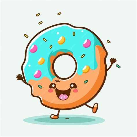 Vector lindo estilo de dibujos animados de donuts | Vector Premium