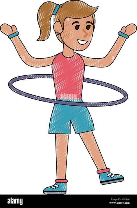 Woman with hula hoop cartoon Stock Vector Image & Art - Alamy
