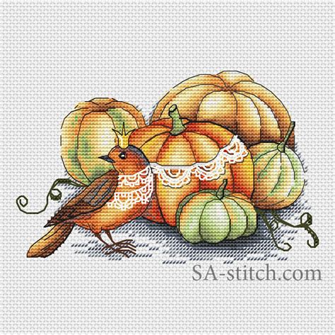 Пташка з гарбузами | SA-stitch