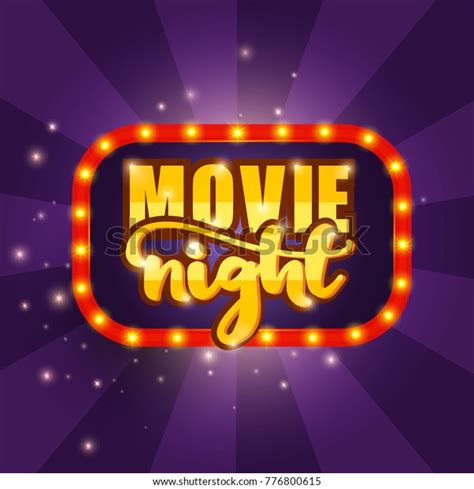 Movie Night Banner Vector Illustration Stock Vector (Royalty Free ...