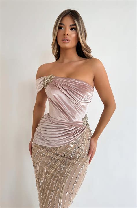 Tabby Nude Velvet Dress – Minna Fashion