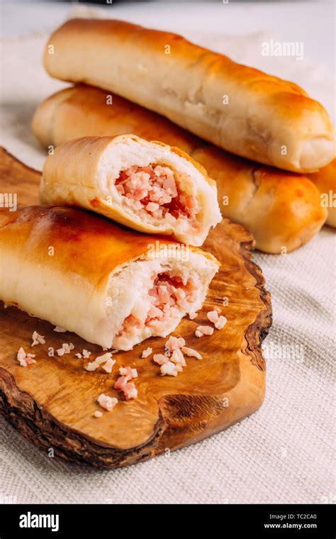 Venezuelan typical breakfast, cachitos of ham Stock Photo - Alamy