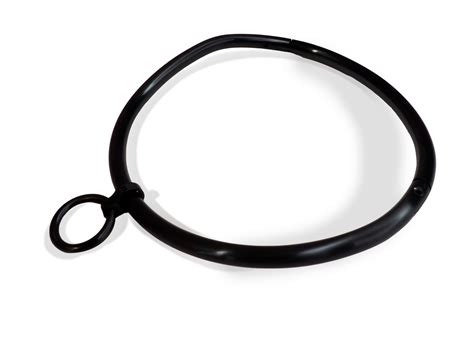 Curved 8mm Matte Black Stainless Steel Locking Eternity BDSM Slave Col