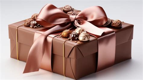 premium photo chocolate  gift   box  white background