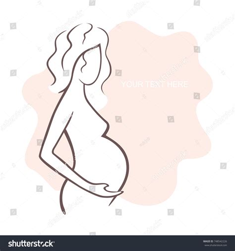 Pregnant Woman Naked Young Girl Mother Stock Vector (Royalty Free