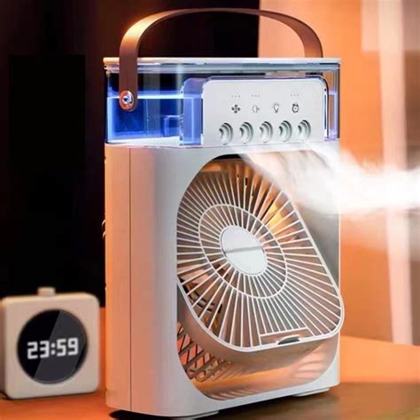 Umidificador E Ventilador De Ar - Refrigerador De Ar Ventilador Umidificador Portátil Com Led ...