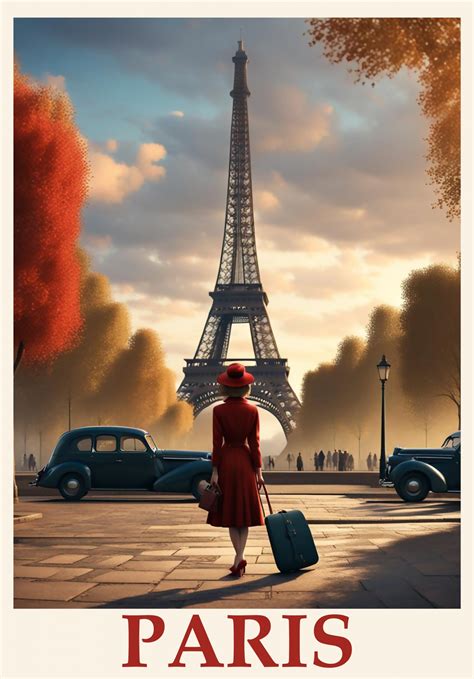 Paris, France Travel Poster Free Stock Photo - Public Domain Pictures