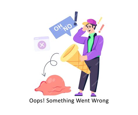 Premium Vector | Oops something went wrong flat style design vector