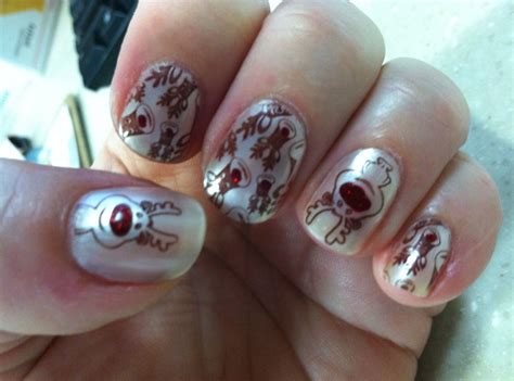 Rudolph nails | Nail stamping, Christmas nails, Nail art
