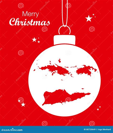 Merry Christmas Theme with Map of US Virgin Islands Stock Illustration