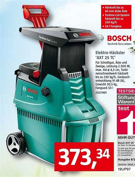 Bosch Elektro Häcksler AXT 25 TC Angebot bei Bauhaus