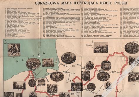 Obrazkowa mapa ilustrująca dzieje Polski [po 1920] - Online auction ...