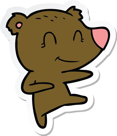 sticker of a smiling dancing bear cartoon 45045833 PNG