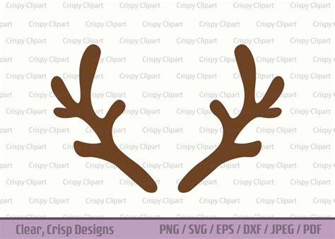 Reindeer Antlers SVG, Christmas Clipart, Cute Reindeer Antlers Vector ...