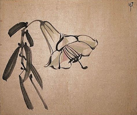 19 Century Japanese Watercolor Painting of a Flower | Japanese ...