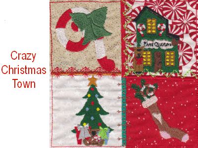 Machine Embroidery Designs - Crazy Christmas Town Set