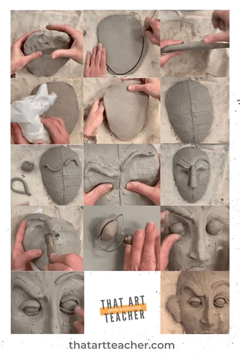 expressive clay portrait lesson  art teacher arte de escuela