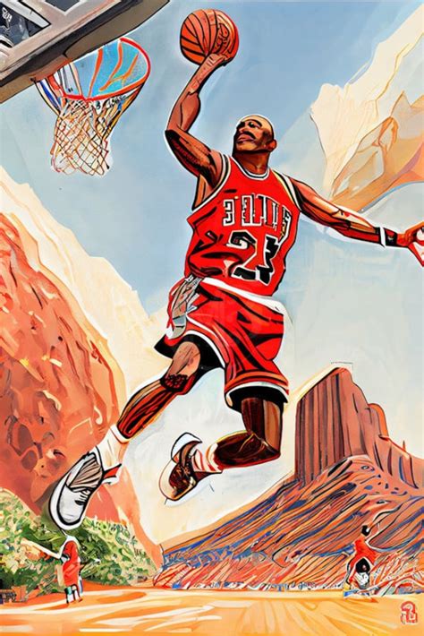 Michael Jordan Dunk Drawing