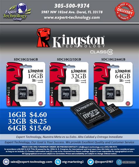 Kingston 16GB, 32GB & 64GB Class 10 Micro SD with Adapter – Expert ...