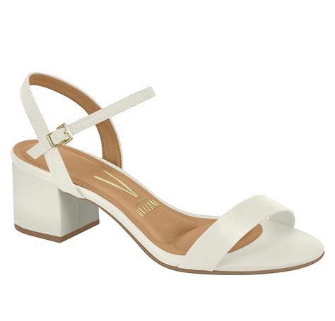 Sandalia Salto Baixo Vizzano - Sandália Vizzano Feminina Salto Baixo Branco