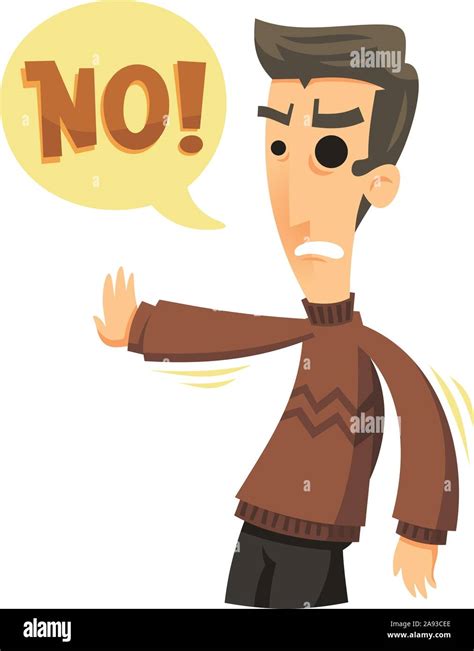man saying no cartoon illustration Stock Vector Image & Art - Alamy