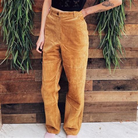 90s Vintage Leather Pants Leather &... - Depop