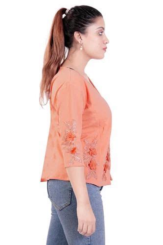 cotton casual wear girls designer tops size large  piece