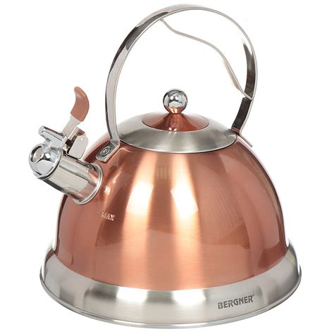 Чайник из нержавеющей стали Bergner 3745BG медный со свистком, 3 л в ...