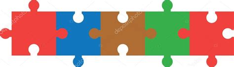 Five piece puzzle Vector Art Stock Images | Depositphotos