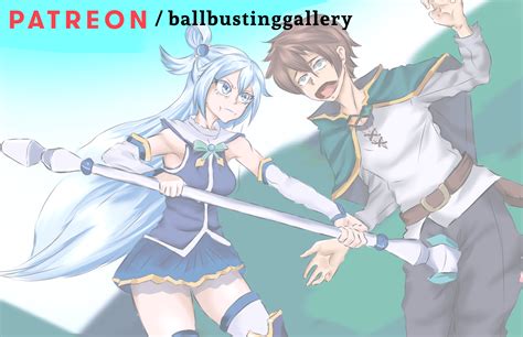 Someone requested a KonoSuba ballbusting? Aqua showing Kazuma who is