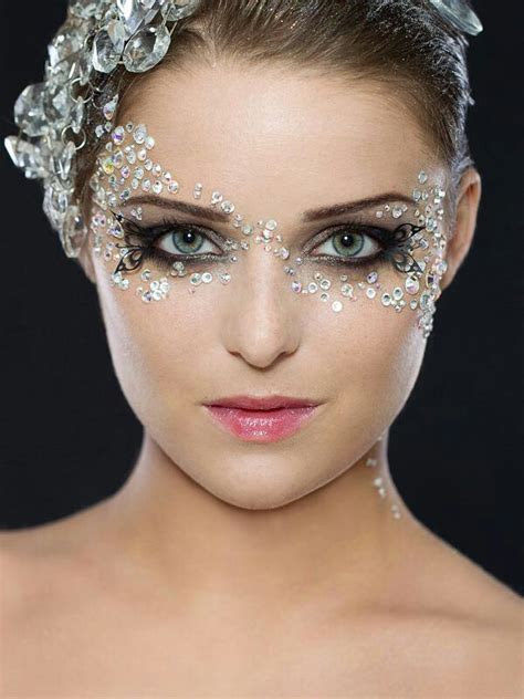 Make up | Masquerade mask makeup, Masquerade makeup, Rhinestone makeup