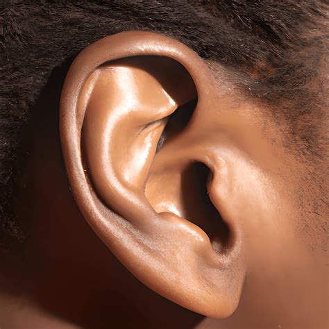 Black Skin Female Ear Viewed from the Side · Creative Fabrica