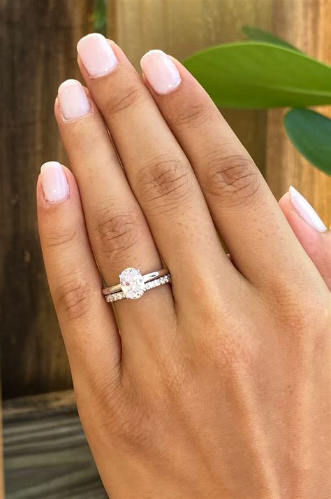 Oval Engagement Ring. Sterling Silver Wedding Rings. High - Etsy Canada