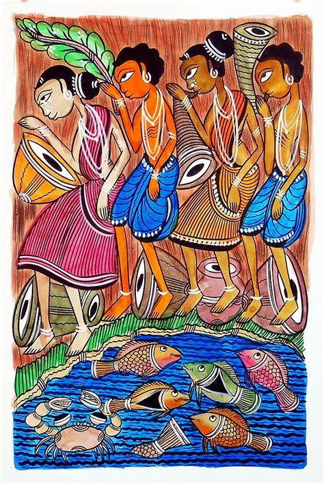 Pin on Bengal Folk Paintings also called Kalighat Paintings from India