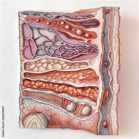 human skin anatomy isolated  white background skin layers epidermis