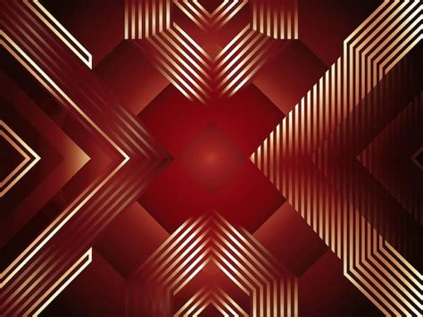 red background  gold  red geometric designs premium ai