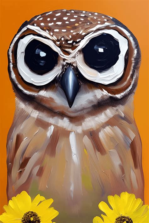 Cute Burrowing Owl Portrait · Creative Fabrica