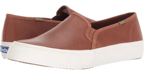 Keds Double Decker Leather (cognac) Women's Slip On Shoes | Lyst