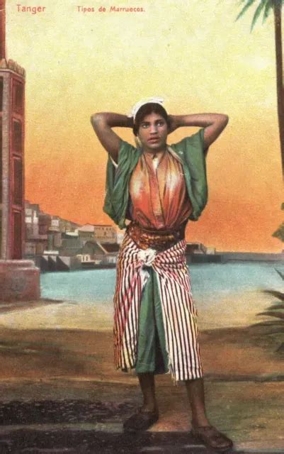 VINTAGE POSTCARD 1910'S Tipos de Marruecos Tanger Types of Morroco Girl ...