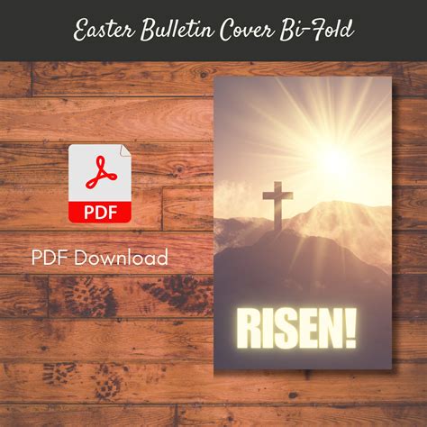 Easter Church Bulletin Cover | Bi-fold Design | PDF | Easter-risen! - Etsy