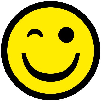 smiley sticker-1-knipoog-1-kleur : Stickers.be webshop
