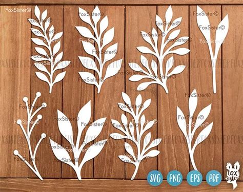 Leaves Svg Bundle Leaf Svg File, 8 Designs SET 3, Branch Svg Cut File ...