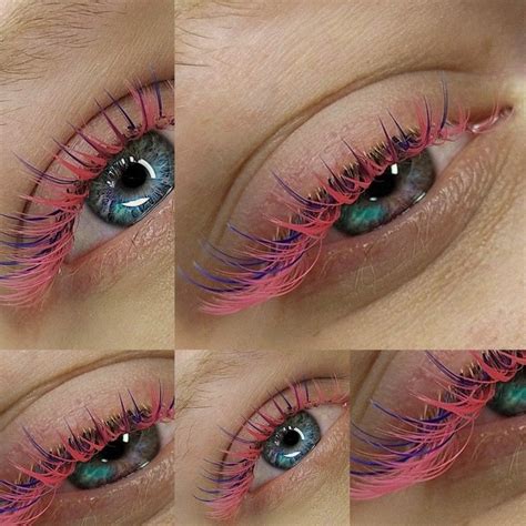 Цветное наращивание ресниц, розовые ресницы | Eyelash studio, Eyelashes ...