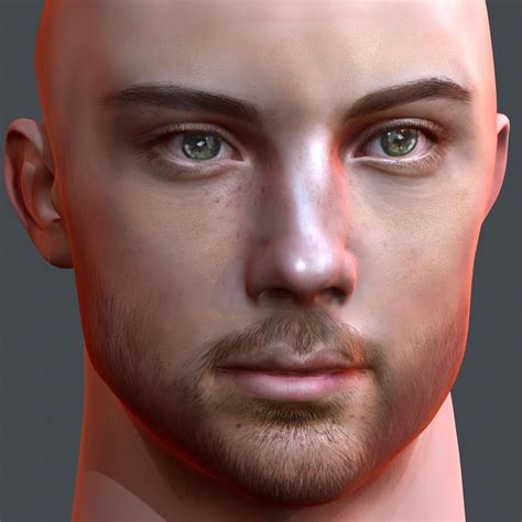 3D model Male head Realistic Perfect Head Low-poly 3D model game ready