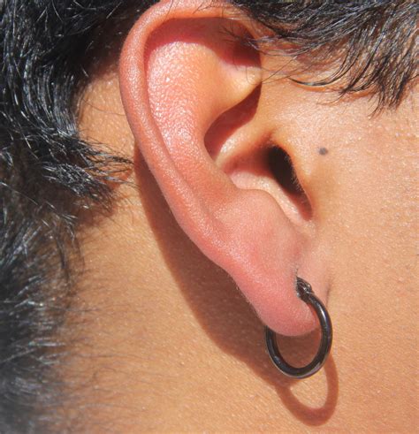 Black Hoop Earring Men-black Hoop Earring Women-black - Etsy