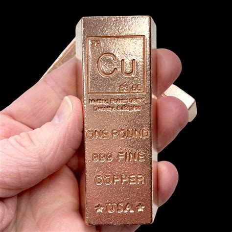Copper 1lb. INGOT Trapezoid Shaped Bar // Pure Copper Bullion, Fine ...