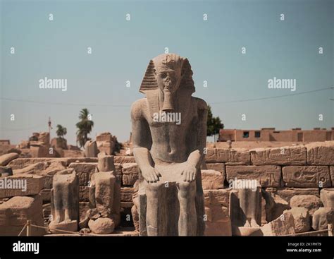 A scenic view of a Sculpture of Ancient Egypt at the the Luxor Temple ...