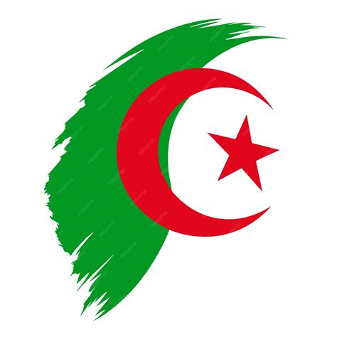 Premium Vector | An algeria flag with a green background with a star on it